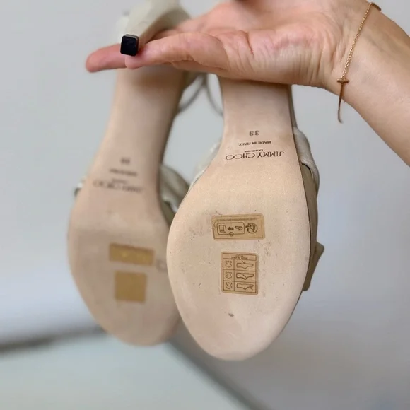 New Jimmy Rosie 100 Shimmer Suede Sandals $1,095 39 - Picture 11 of 11